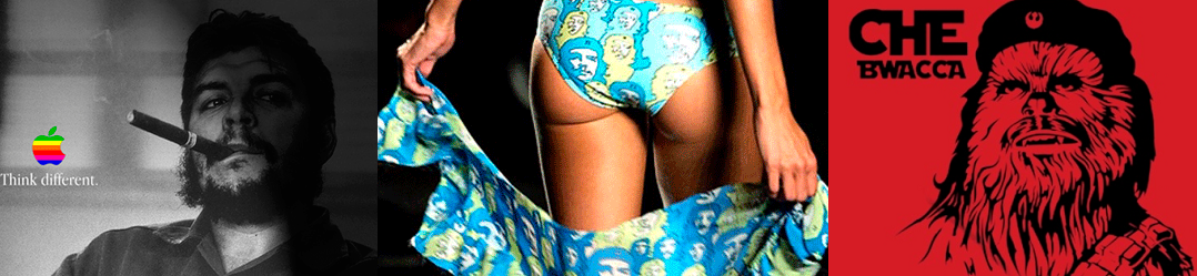Montaje marcas, camisetas, bikini Gisele Bundchen con imagen del Che